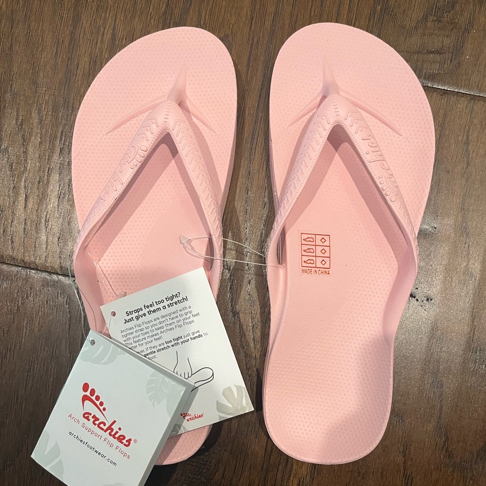 Pink Arch Support Flip Flops - "Archies" Womens size 7
